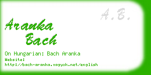 aranka bach business card